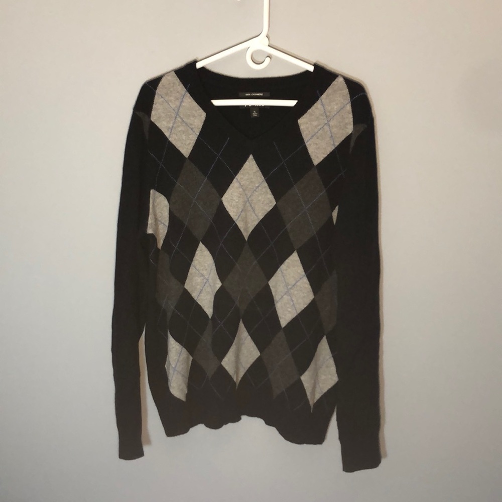 Apt 9 100% Cashmere Argyle Size Men’s XL RN#73277